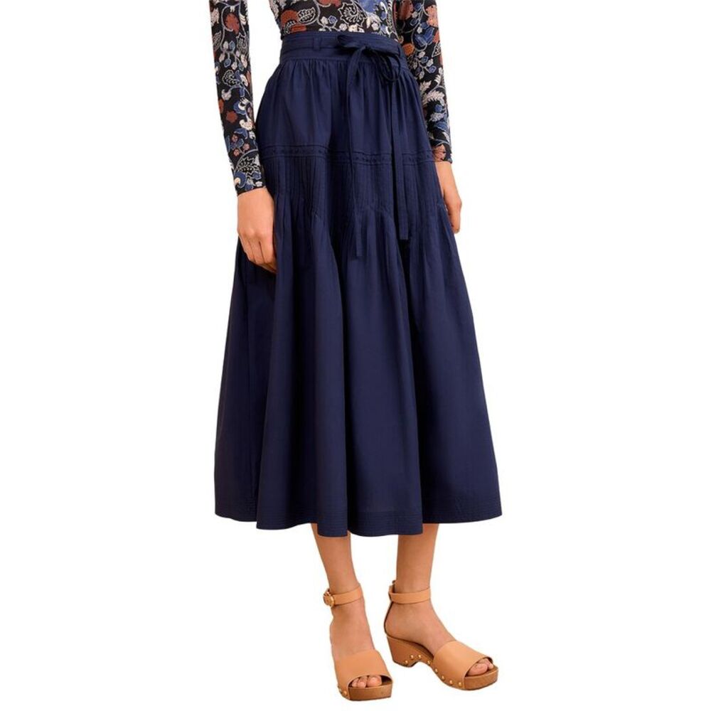 Ulla Johnson Womens  Blythe Drop Waist Midi Skirt